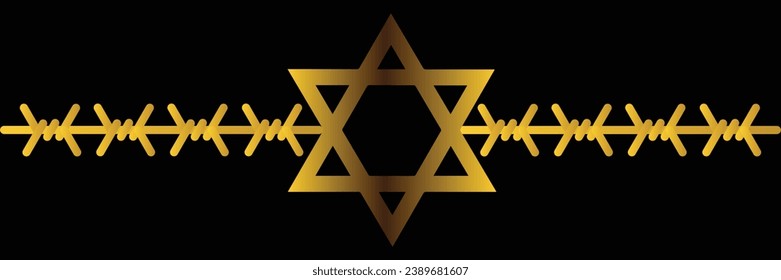 Vector del Día Internacional del Recuerdo del Holocausto. Estrella de David. 27 de enero. Día importante