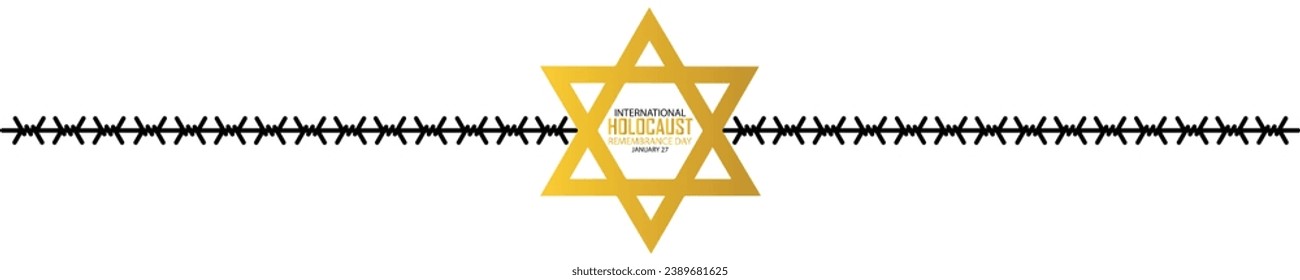 International Holocaust Remembrance Day vector. Star of David . January 27. Important day