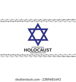 International Holocaust Remembrance Day vector. Star of David . January 27. Important day