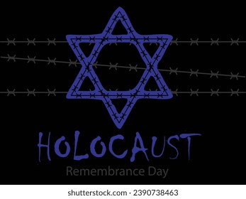 International Holocaust Remembrance Day vector. Star of David . January 27. Important day