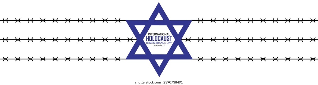 International Holocaust Remembrance Day vector. Star of David . January 27. Important day