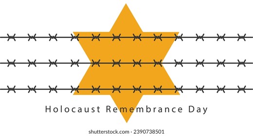 International Holocaust Remembrance Day vector. Star of David . January 27. Important day