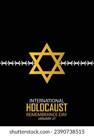 Vector del Día Internacional del Recuerdo del Holocausto. Estrella de David. 27 de enero. Día importante