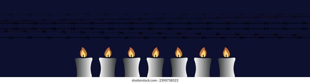Vector del Día Internacional del Recuerdo del Holocausto. Estrella de David. 27 de enero. Día importante