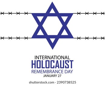 International Holocaust Remembrance Day vector. Star of David . January 27. Important day