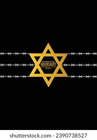 International Holocaust Remembrance Day vector. Star of David . January 27. Important day