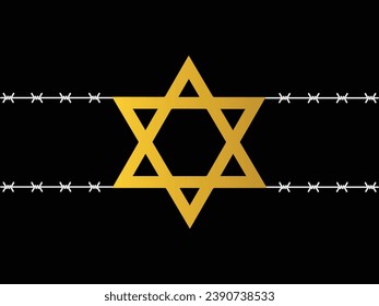 Vector del Día Internacional del Recuerdo del Holocausto. Estrella de David. 27 de enero. Día importante