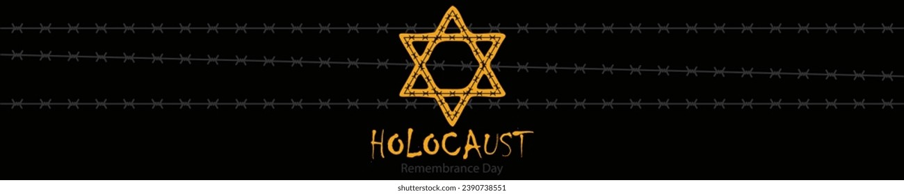 Vector del Día Internacional del Recuerdo del Holocausto. Estrella de David. 27 de enero. Día importante