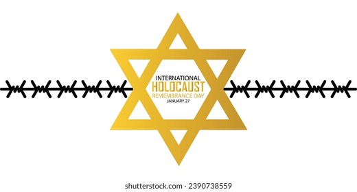 International Holocaust Remembrance Day vector. Star of David . January 27. Important day