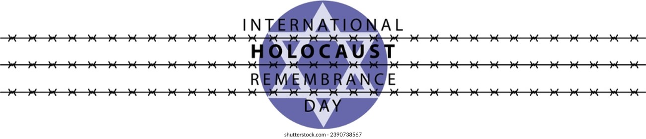 International Holocaust Remembrance Day vector. Star of David . January 27. Important day