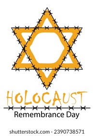 International Holocaust Remembrance Day vector. Star of David . January 27. Important day