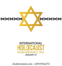 International Holocaust Remembrance Day vector. Star of David . January 27. Important day