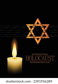 International Holocaust Remembrance Day vector. Star of David . January 27. Important day