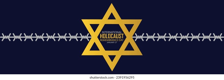 Vector del Día Internacional del Recuerdo del Holocausto. Estrella de David. 27 de enero. Día importante