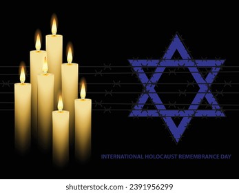 International Holocaust Remembrance Day vector. Star of David . January 27. Important day