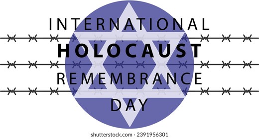 International Holocaust Remembrance Day vector. Star of David . January 27. Important day