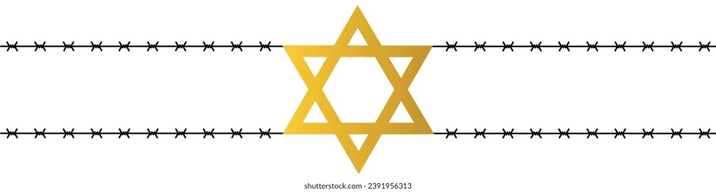 Vector del Día Internacional del Recuerdo del Holocausto. Estrella de David. 27 de enero. Día importante