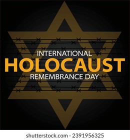 Vektor des Internationalen Holocaust-Gedenktages. Star von David . 27. Januar. Wichtiger Tag