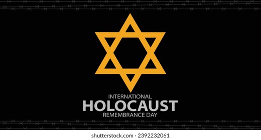 Vektor des Internationalen Holocaust-Gedenktages. Star von David . 27. Januar. Wichtiger Tag