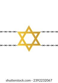 Vektor des Internationalen Holocaust-Gedenktages. Star von David . 27. Januar. Wichtiger Tag