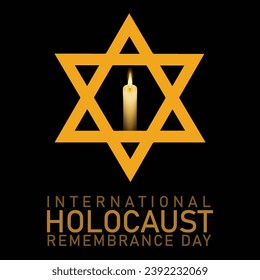 Vector del Día Internacional del Recuerdo del Holocausto. Estrella de David. 27 de enero. Día importante