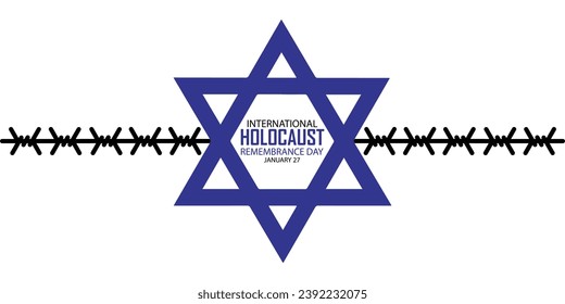 International Holocaust Remembrance Day vector. Star of David . January 27. Important day