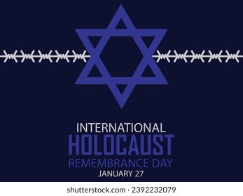 International Holocaust Remembrance Day vector. Star of David . January 27. Important day