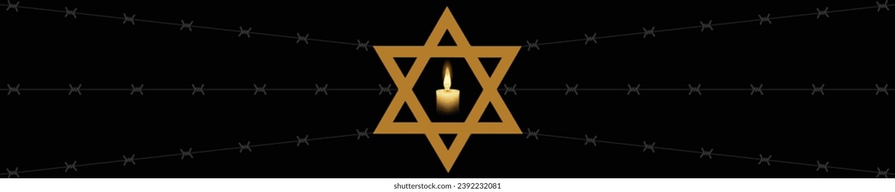 Vector del Día Internacional del Recuerdo del Holocausto. Estrella de David. 27 de enero. Día importante