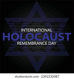 Vektor des Internationalen Holocaust-Gedenktages. Star von David . 27. Januar. Wichtiger Tag