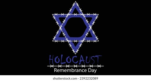 International Holocaust Remembrance Day vector. Star of David . January 27. Important day