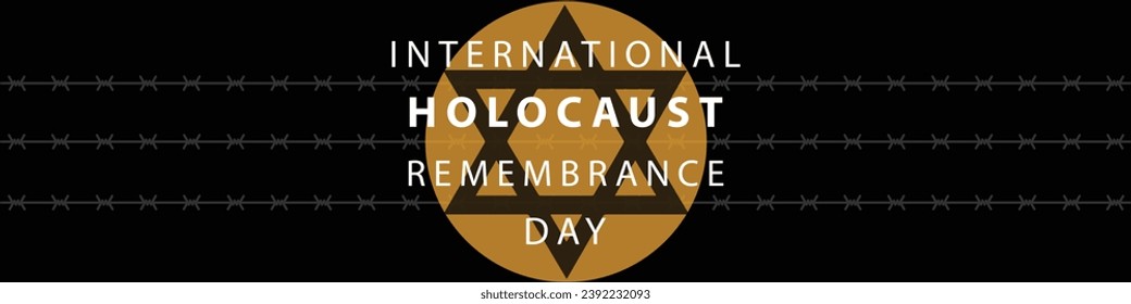 Vector del Día Internacional del Recuerdo del Holocausto. Estrella de David. 27 de enero. Día importante