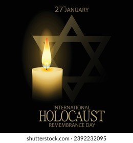 International Holocaust Remembrance Day vector. Star of David . January 27. Important day