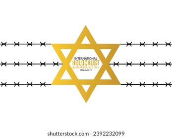 International Holocaust Remembrance Day vector. Star of David . January 27. Important day