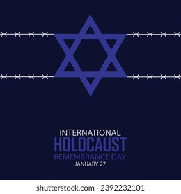 Vector del Día Internacional del Recuerdo del Holocausto. Estrella de David. 27 de enero. Día importante