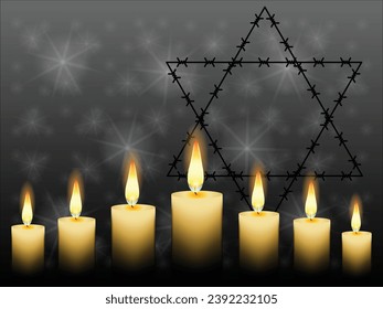 Vektor des Internationalen Holocaust-Gedenktages. Star von David . 27. Januar. Wichtiger Tag