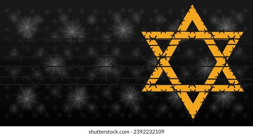 International Holocaust Remembrance Day vector. Star of David . January 27. Important day