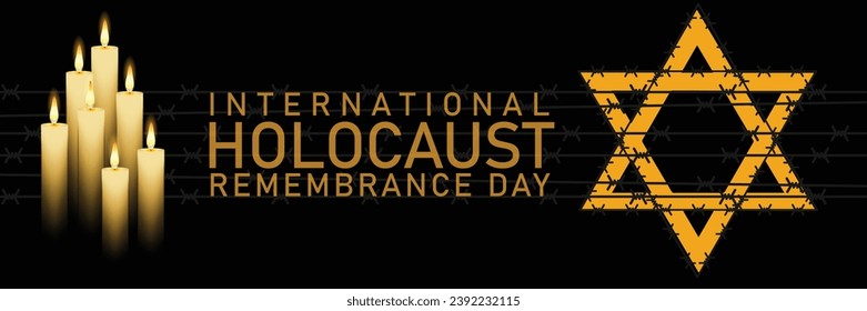 Vektor des Internationalen Holocaust-Gedenktages. Star von David . 27. Januar. Wichtiger Tag