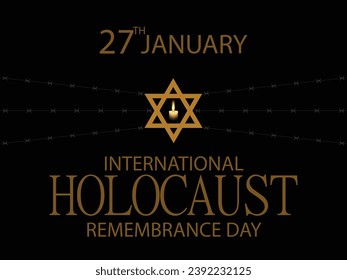 Vektor des Internationalen Holocaust-Gedenktages. Star von David . 27. Januar. Wichtiger Tag