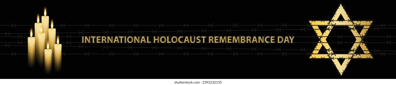 Vector del Día Internacional del Recuerdo del Holocausto. Estrella de David. 27 de enero. Día importante