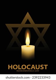 Vektor des Internationalen Holocaust-Gedenktages. Star von David . 27. Januar. Wichtiger Tag