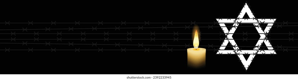 Vektor des Internationalen Holocaust-Gedenktages. Star von David . 27. Januar. Wichtiger Tag