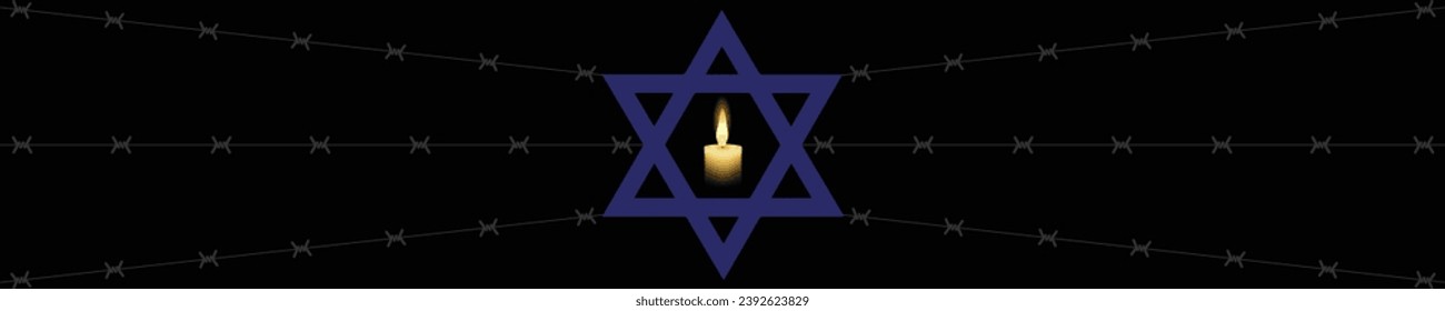 Vector del Día Internacional del Recuerdo del Holocausto. Estrella de David. 27 de enero. Día importante