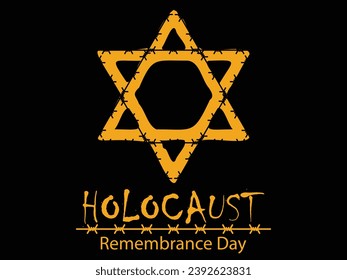 International Holocaust Remembrance Day vector. Star of David . January 27. Important day