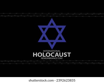 Vector del Día Internacional del Recuerdo del Holocausto. Estrella de David. 27 de enero. Día importante