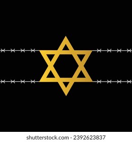 Vektor des Internationalen Holocaust-Gedenktages. Star von David . 27. Januar. Wichtiger Tag