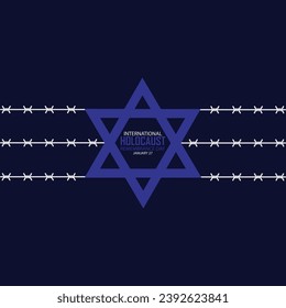 International Holocaust Remembrance Day vector. Star of David . January 27. Important day