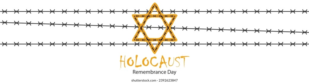 Vector del Día Internacional del Recuerdo del Holocausto. Estrella de David. 27 de enero. Día importante