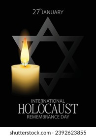 Vektor des Internationalen Holocaust-Gedenktages. Star von David . 27. Januar. Wichtiger Tag