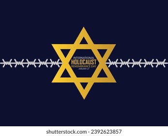 Vektor des Internationalen Holocaust-Gedenktages. Star von David . 27. Januar. Wichtiger Tag