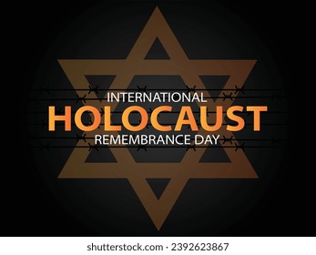 Vektor des Internationalen Holocaust-Gedenktages. Star von David . 27. Januar. Wichtiger Tag